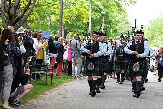 Bagpipers during Reunion Parade of Classes